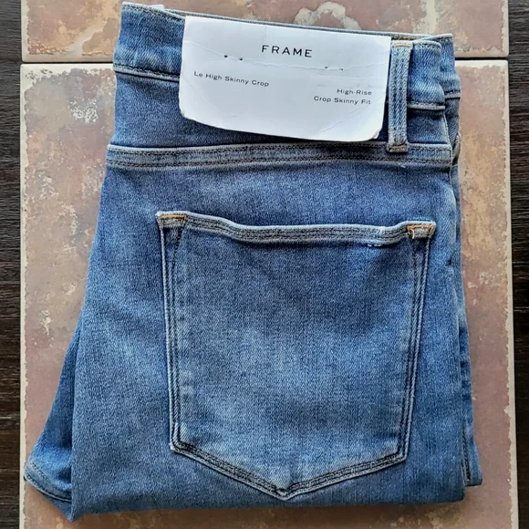FRAME denim Le High Rise Skinny Crop Jeans 31 Amal NEW imperfect - Picture 2 of 11